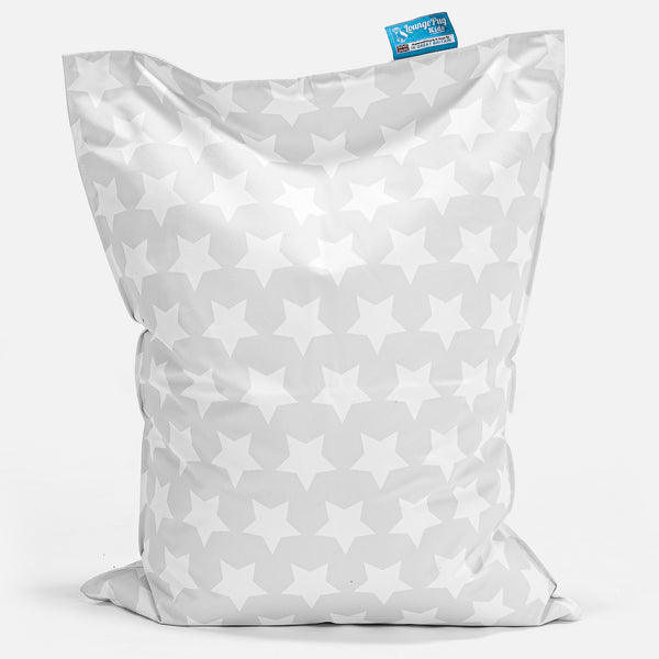 Cuscino Pouf Sacco Per Bambini - Motivo per Bambini Stella Grigio 01