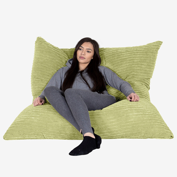 Cuscino Pouf Sacco XL - Velluto a Coste Lime 02