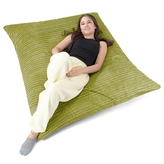 Cuscino Pouf Sacco XL - Velluto a Coste Lime 03
