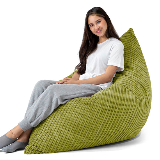 Cuscino Pouf Sacco XL - Velluto a Coste Lime 04