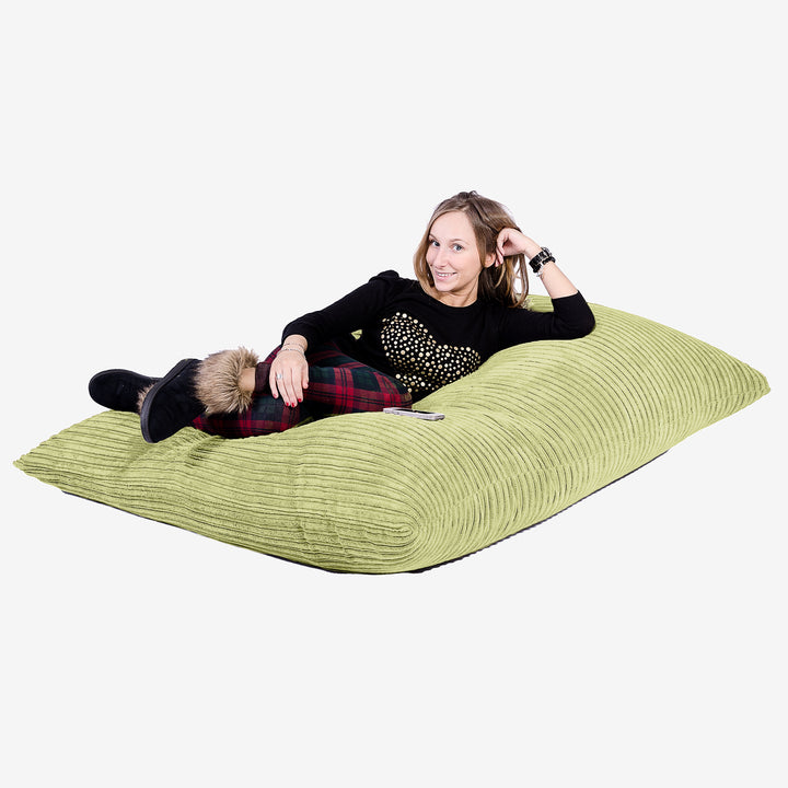 Cuscino Pouf Sacco XL - Velluto a Coste Lime 04