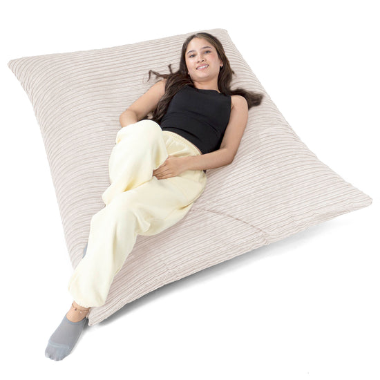 Cuscino Pouf Sacco XL - Velluto a Coste Avorio 03