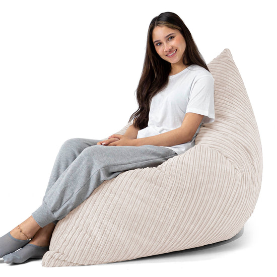 Cuscino Pouf Sacco XL - Velluto a Coste Avorio 04