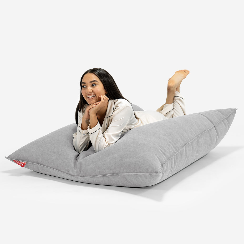 Cuscino Pouf Sacco XL - Denim Effetto Consumato Grigio 03