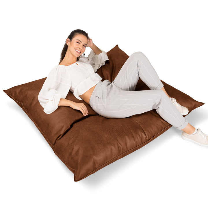 Cuscino Pouf Sacco XL - Pelle Effetto Vintage Tenné 03