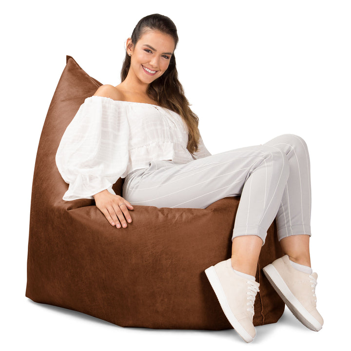 Cuscino Pouf Sacco XL - Pelle Effetto Vintage Tenné 04