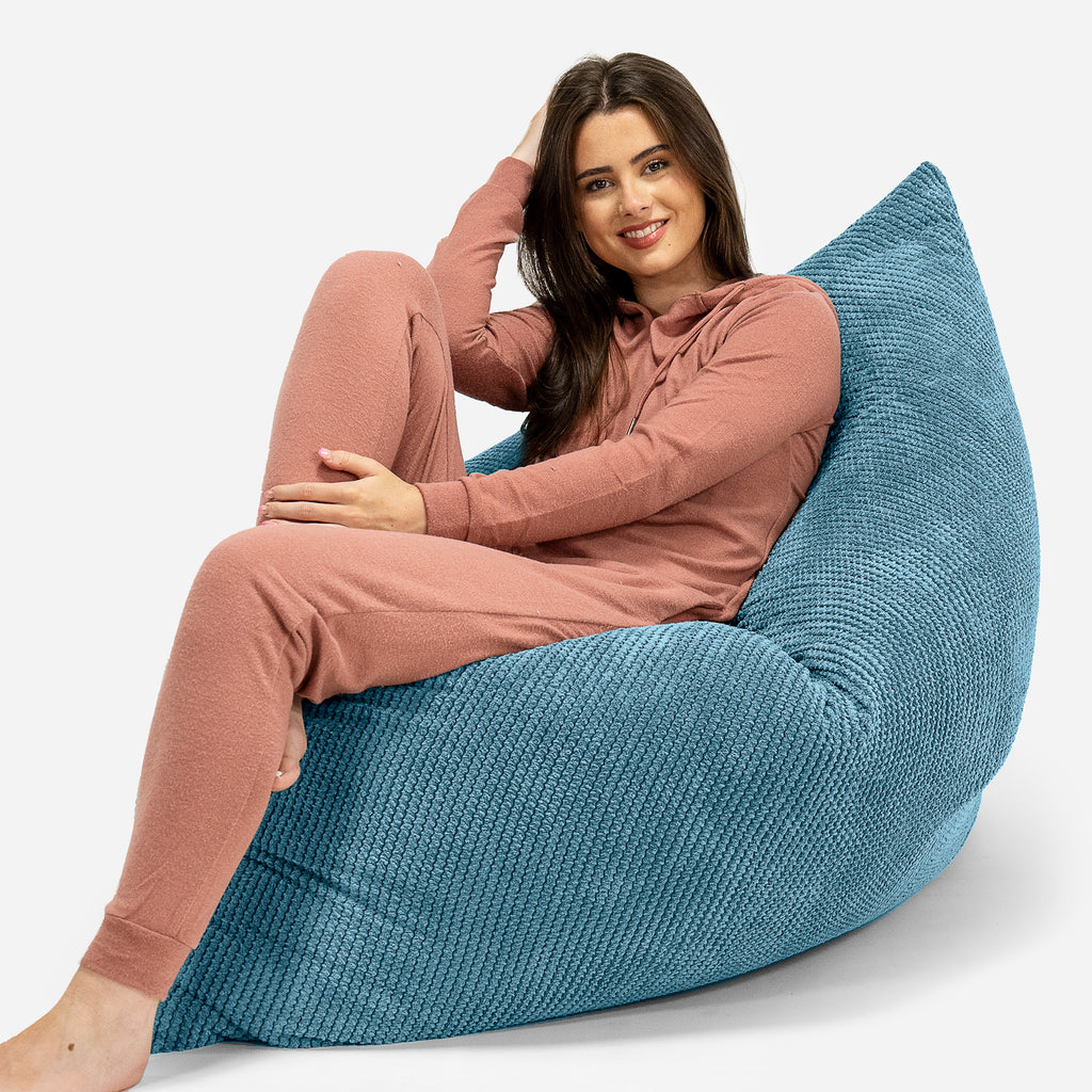 Cuscino Pouf Sacco XL - Pompon Egeo Blu 04