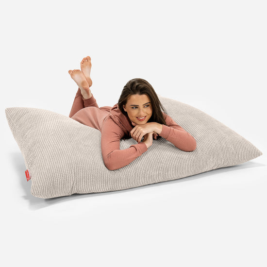 Cuscino Pouf Sacco XL - Pompon Panna 03
