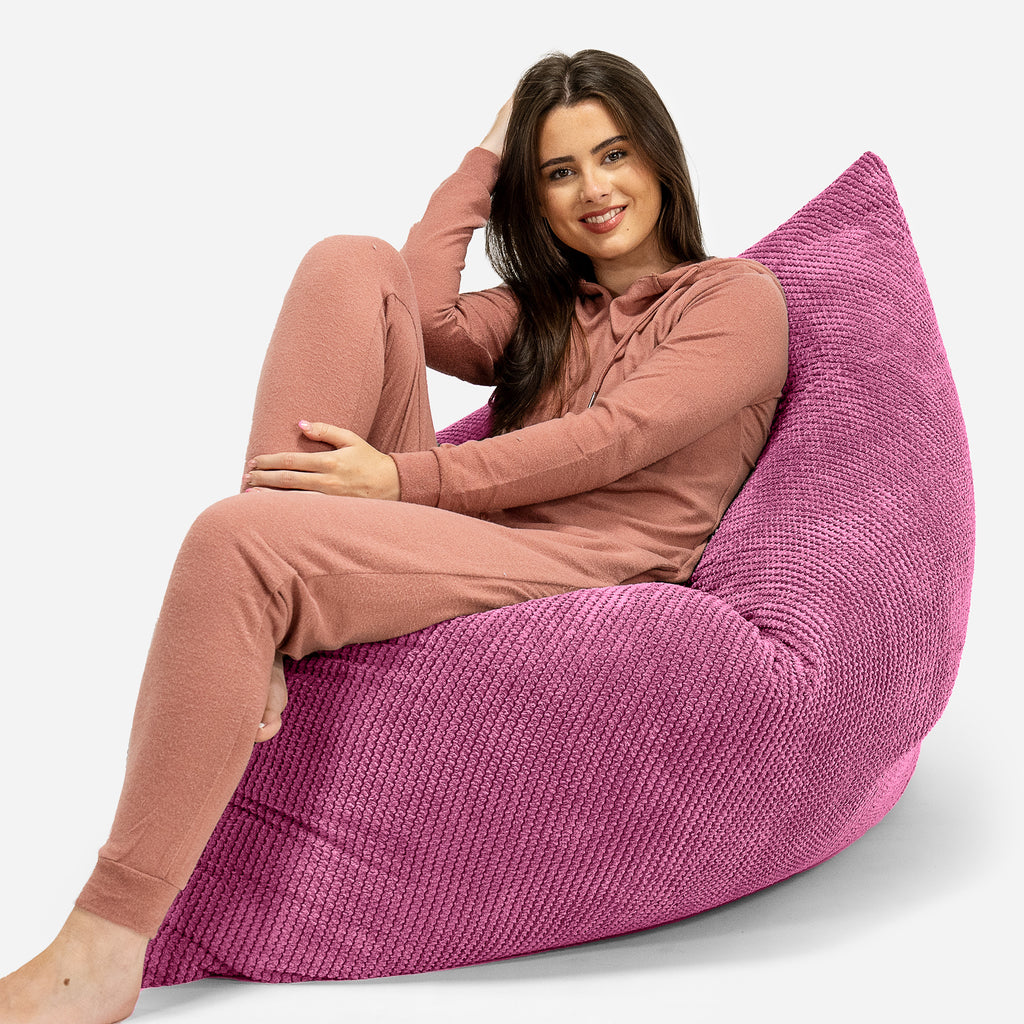 Cuscino Pouf Sacco XL - Pompon Rosa 04