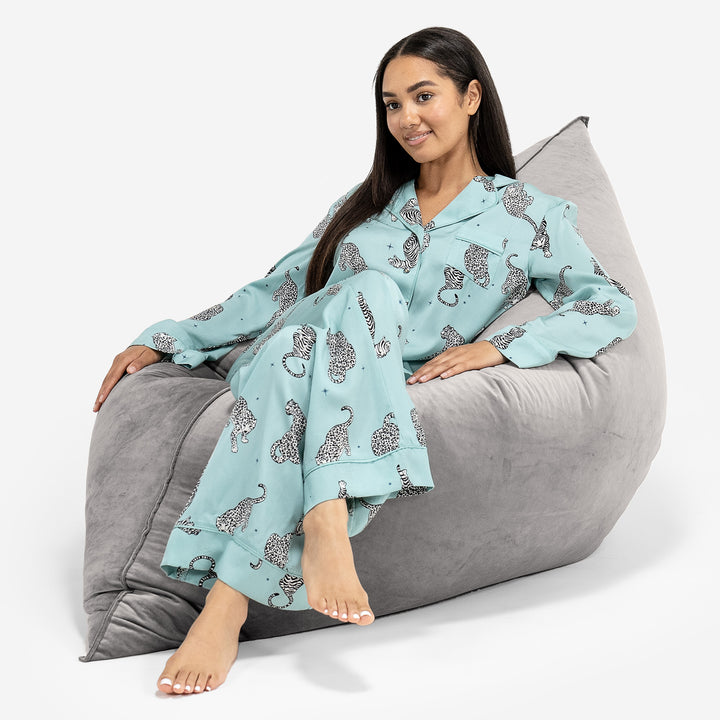 Cuscino Pouf Sacco XL - Velluto Argento 04