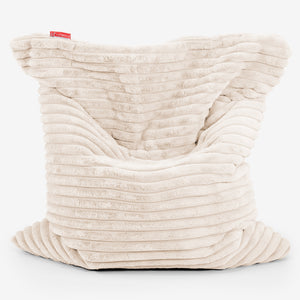 Cuscino Pouf Sacco XL - Velluto Felpato Ultra Morbido Panna