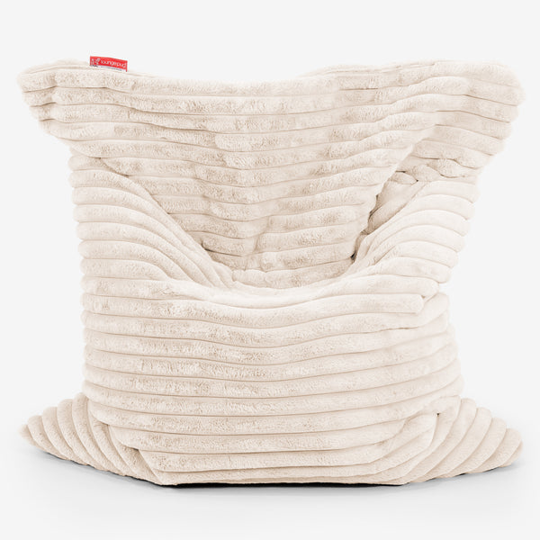 Cuscino Pouf Sacco XL - Velluto Felpato Ultra Morbido Panna 01