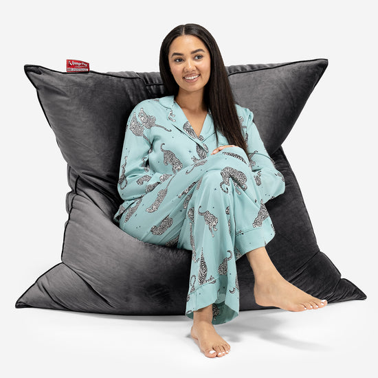 Cuscino Pouf Sacco XL - Velluto Grafite 02