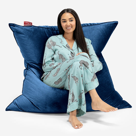 Cuscino Pouf Sacco XL - Velluto Navy 02