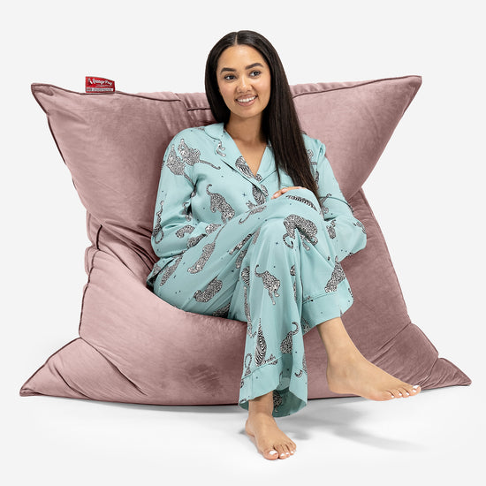 Cuscino Pouf Sacco XL - Velluto Rosa 02