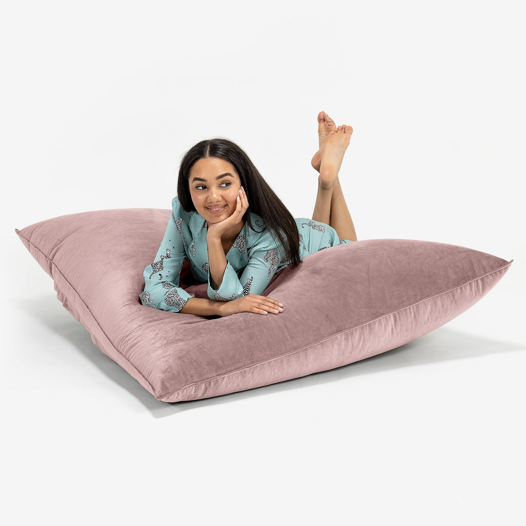 Lounge Pug Cuscino da Pavimento Velluto Rosa– Big Bertha Original IT