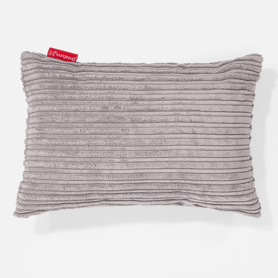 Fodera per Cuscino Rettangolare 35 x 50cm - Velluto a Coste Alluminio Argento 01