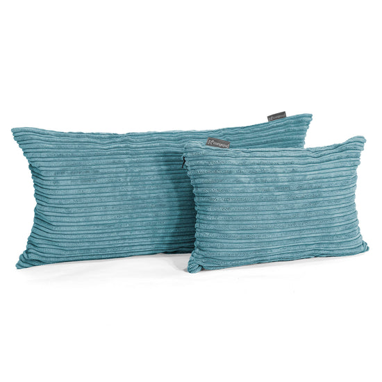 Cuscino Rettangolare 35 x 50cm - Velluto a Coste Egeo Blu 03