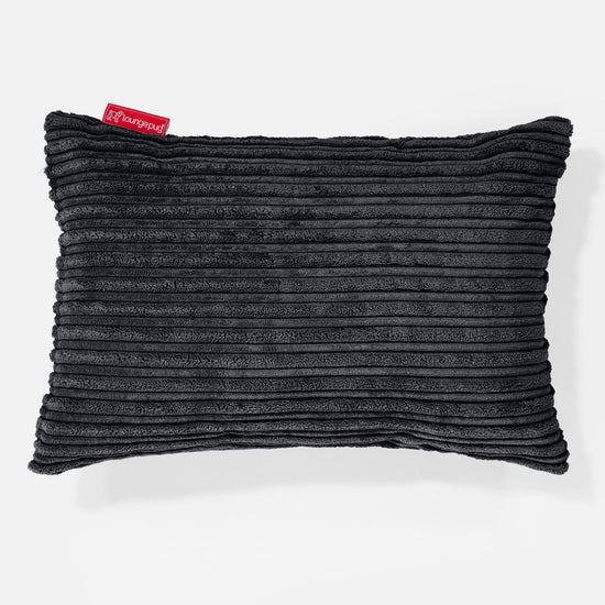 Cuscino Rettangolare 35 x 50cm - Velluto a Coste Nero 01