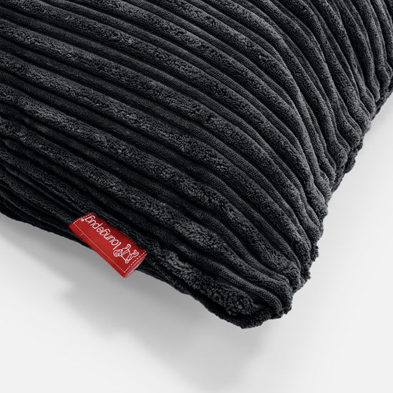 Cuscino Rettangolare 35 x 50cm - Velluto a Coste Nero 02