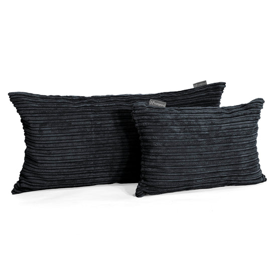Cuscino Rettangolare 35 x 50cm - Velluto a Coste Nero 03