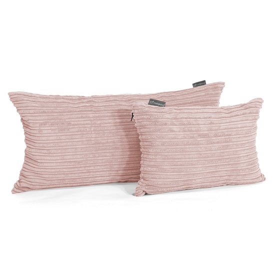 Cuscino Rettangolare 35 x 50cm - Velluto a Coste Rosa Cipria 03