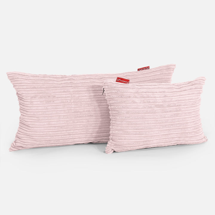 Cuscino Rettangolare 35 x 50cm - Velluto a Coste Rosa Cipria 03