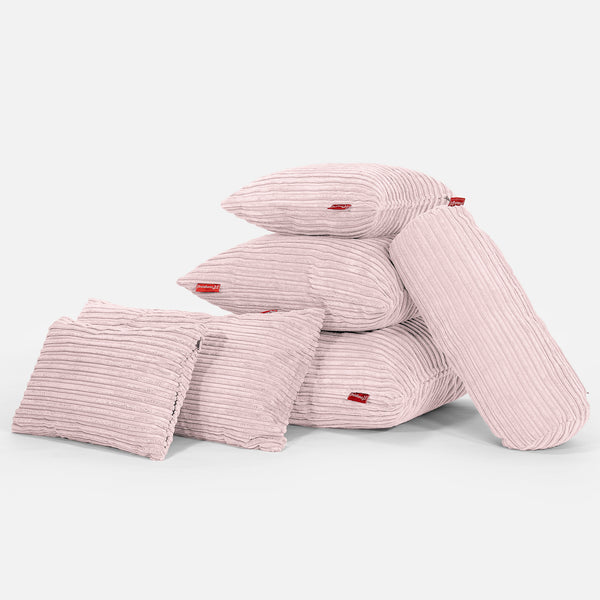 Fodera per Cuscino Rettangolare 35 x 50cm - Velluto a Coste Rosa Cipria Fabric Close-up Image