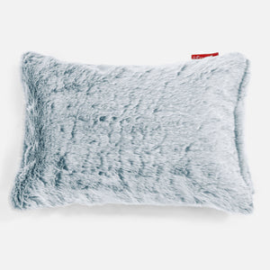 Fodera per Cuscino Rettangolare 35 x 50cm - Eco-pelliccia di Coniglio Azzurro Polvere