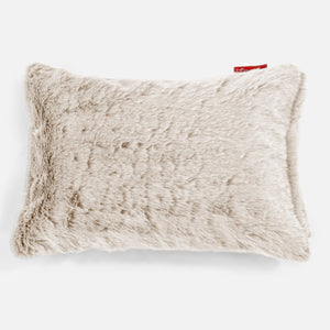 Fodera per Cuscino Rettangolare 35 x 50cm - Eco-pelliccia di Coniglio Bianco