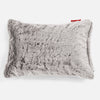 Cuscino Rettangolare 35 x 50cm - Eco-pelliccia di Coniglio Grigio Chiaro 01