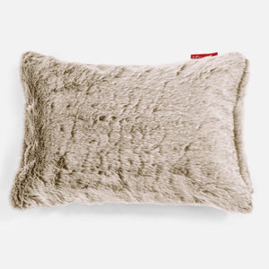Fodera per Cuscino Rettangolare 35 x 50cm - Eco-pelliccia di Coniglio Marrone dorato