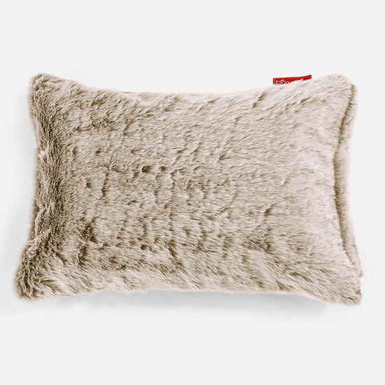 Cuscino Rettangolare 35 x 50cm - Eco-pelliccia di Coniglio Marrone dorato 01