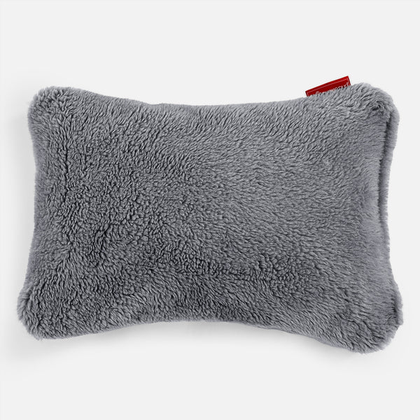 Cuscino Rettangolare 35 x 50cm - Eco-pelliccia Orsacchiotto Grigio scuro 01