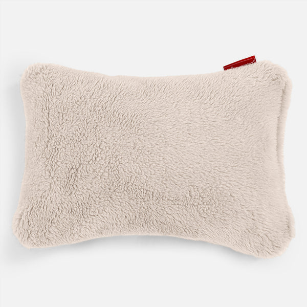 Cuscino Rettangolare 35 x 50cm - Eco-pelliccia Orsacchiotto Panna 01