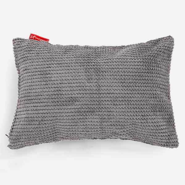 Cuscino Rettangolare 35 x 50cm - Pompon Carbone Grigio 01