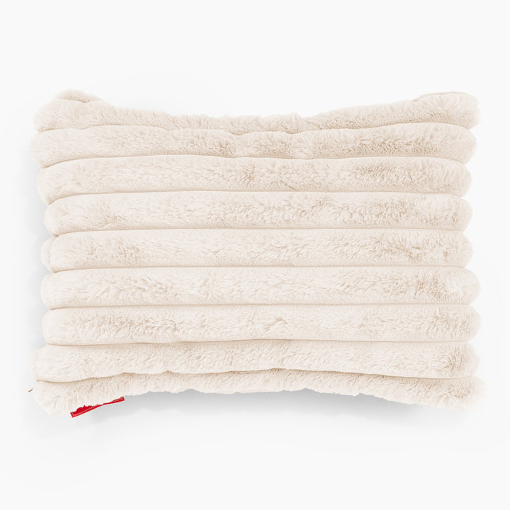 Fodera per Cuscino Rettangolare 35 x 50cm - Velluto Felpato Ultra Morbido Panna 01