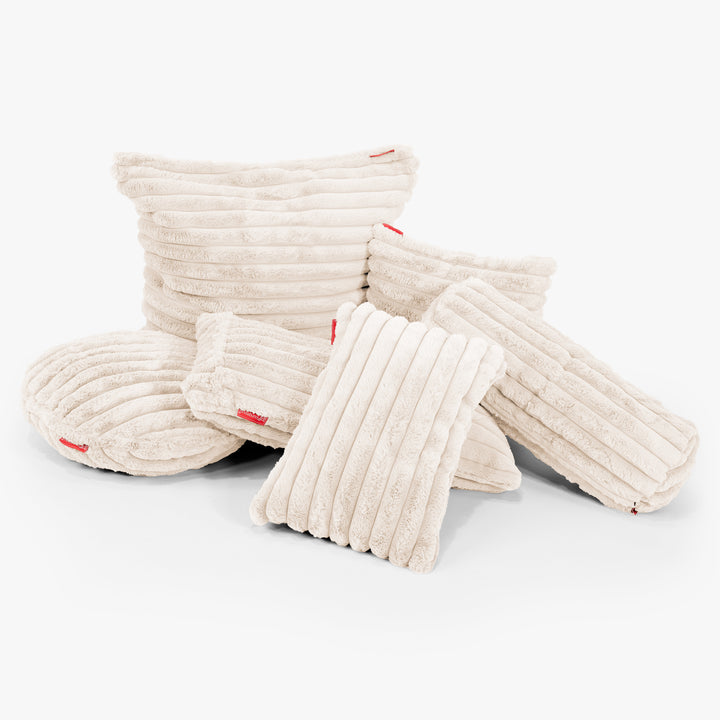 Fodera per Cuscino Rettangolare 35 x 50cm - Velluto Felpato Ultra Morbido Panna 02