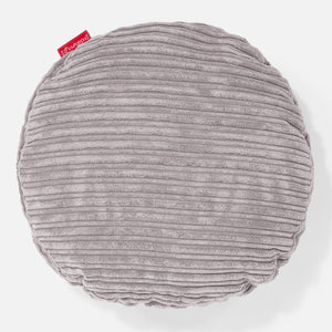 Fodera per Cuscino Rotondo 50cm - Velluto a Coste Grigio Argento