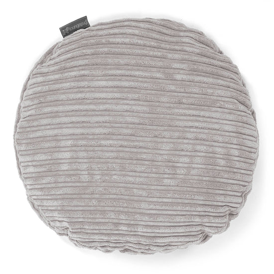 Fodera per Cuscino Rotondo 50cm - Velluto a Coste Alluminio Argento 01