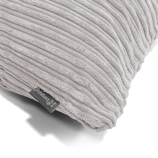 Fodera per Cuscino Rotondo 50cm - Velluto a Coste Alluminio Argento 02