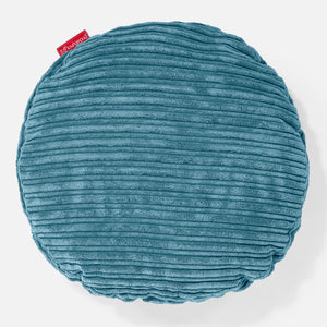 Fodera per Cuscino Rotondo 50cm - Velluto a Coste Egeo Blu