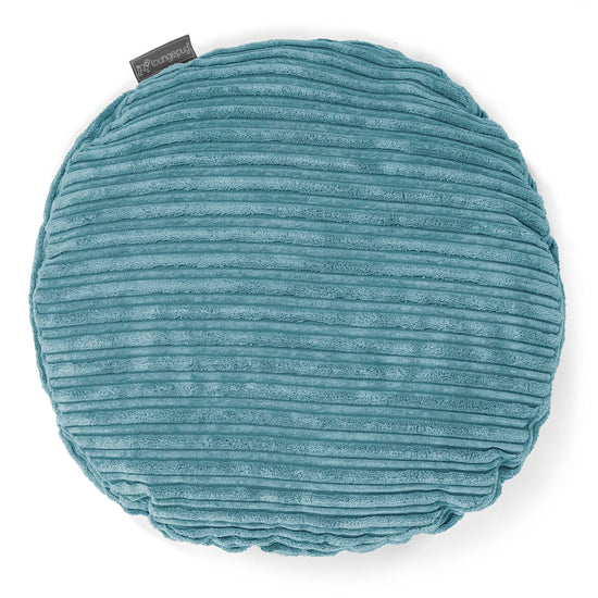 Cuscino Rotondo 50cm - Velluto a Coste Egeo Blu 01