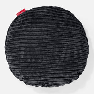 Fodera per Cuscino Rotondo 50cm - Velluto a Coste Nero