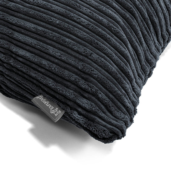 Cuscino Rotondo 50cm - Velluto a Coste Nero 02