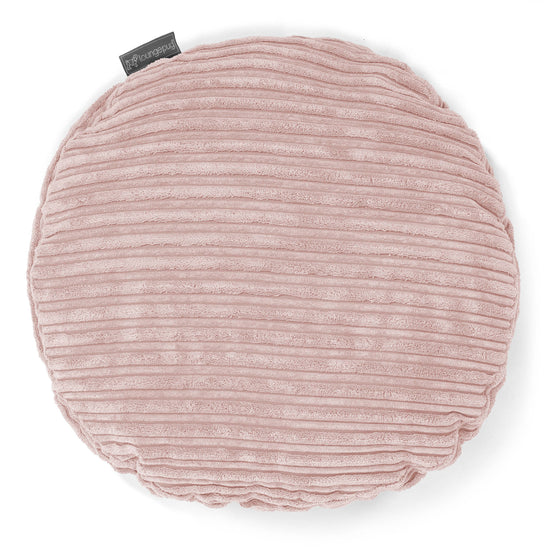 Cuscino Rotondo 50cm - Velluto a Coste Rosa Cipria 01