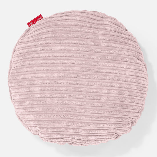 Cuscino Rotondo 50cm - Velluto a Coste Rosa Cipria 01