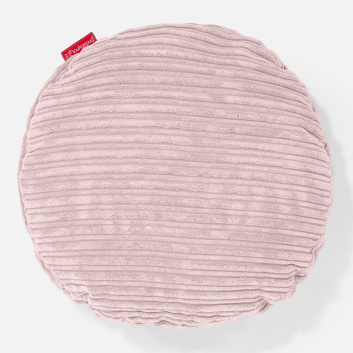 Cuscino Rotondo 50cm - Velluto a Coste Rosa Cipria 01