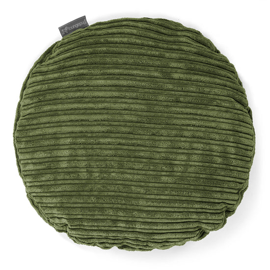 Fodera per Cuscino Rotondo 50cm - Velluto a Coste Verde Foresta 01