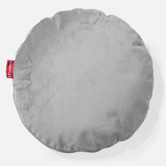 Cuscino Rotondo 50cm - Velluto Argento 01